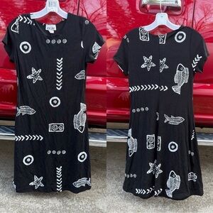 Vintage 90s Y2K Made in USA Black Stretchy Dress Size Medium